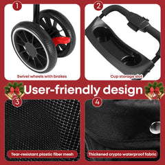 Chihuahua pet stroller folded compact storage for car trunk