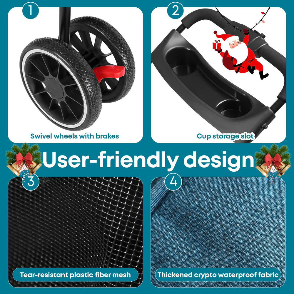 Chihuahua pet stroller three-wheels for smooth maneuverability on any surface