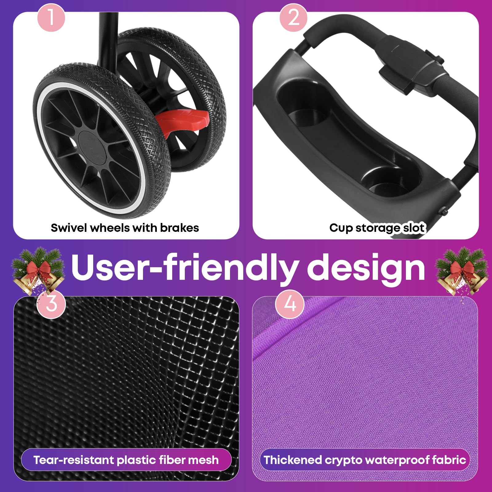 Chihuahua pet stroller zipperless entry for hassle-free access