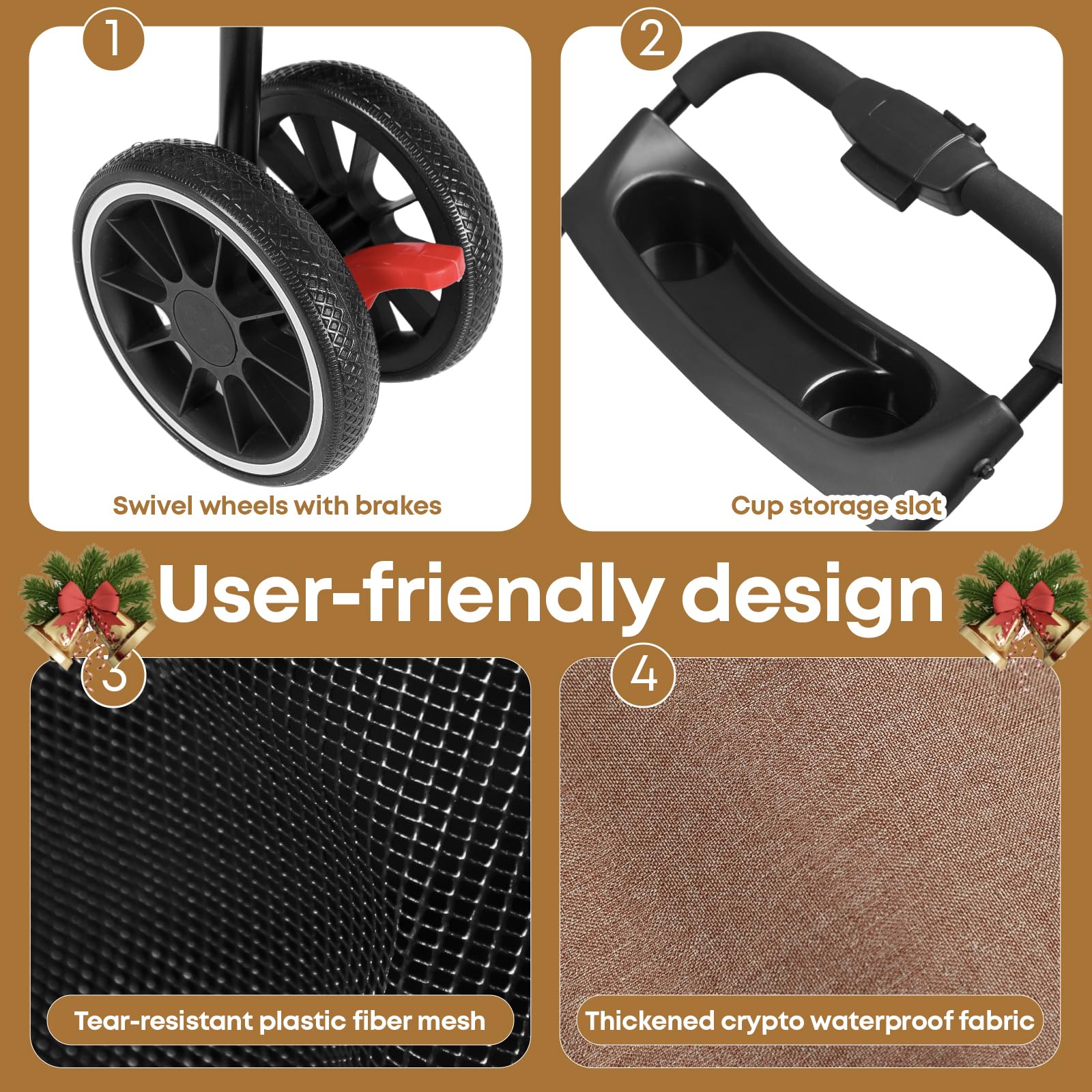 Chihuahua stroller canopy view showing dual access openings for easy entry
