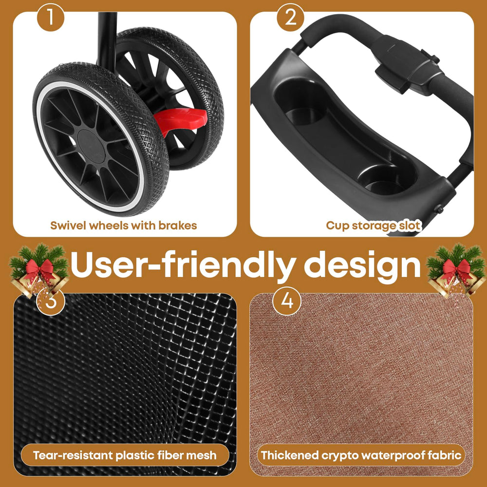 Chihuahua stroller canopy view showing dual access openings for easy entry