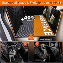 Chilino mesh window allows airflow and interaction with your dog during travels.