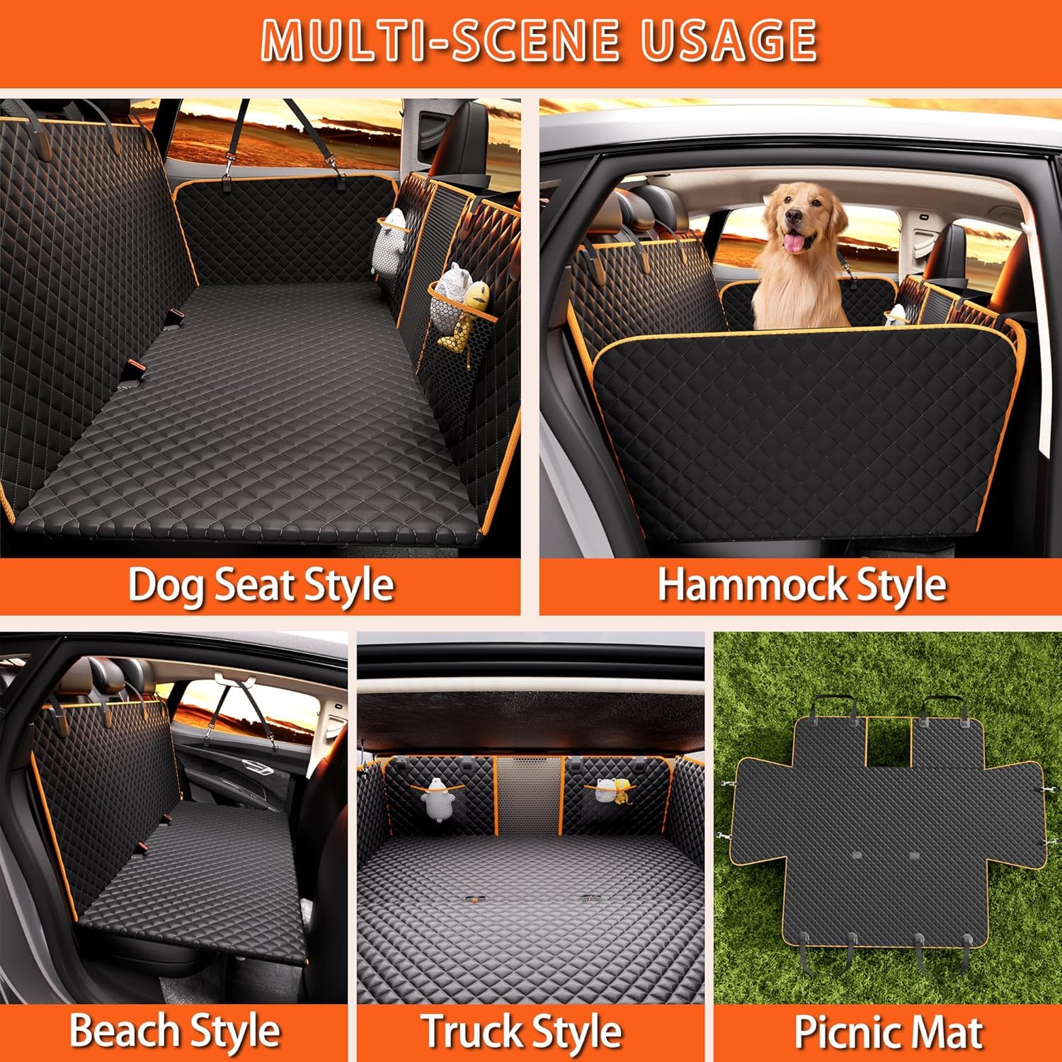Chilino storage pockets keep toys and treats organized during car rides.