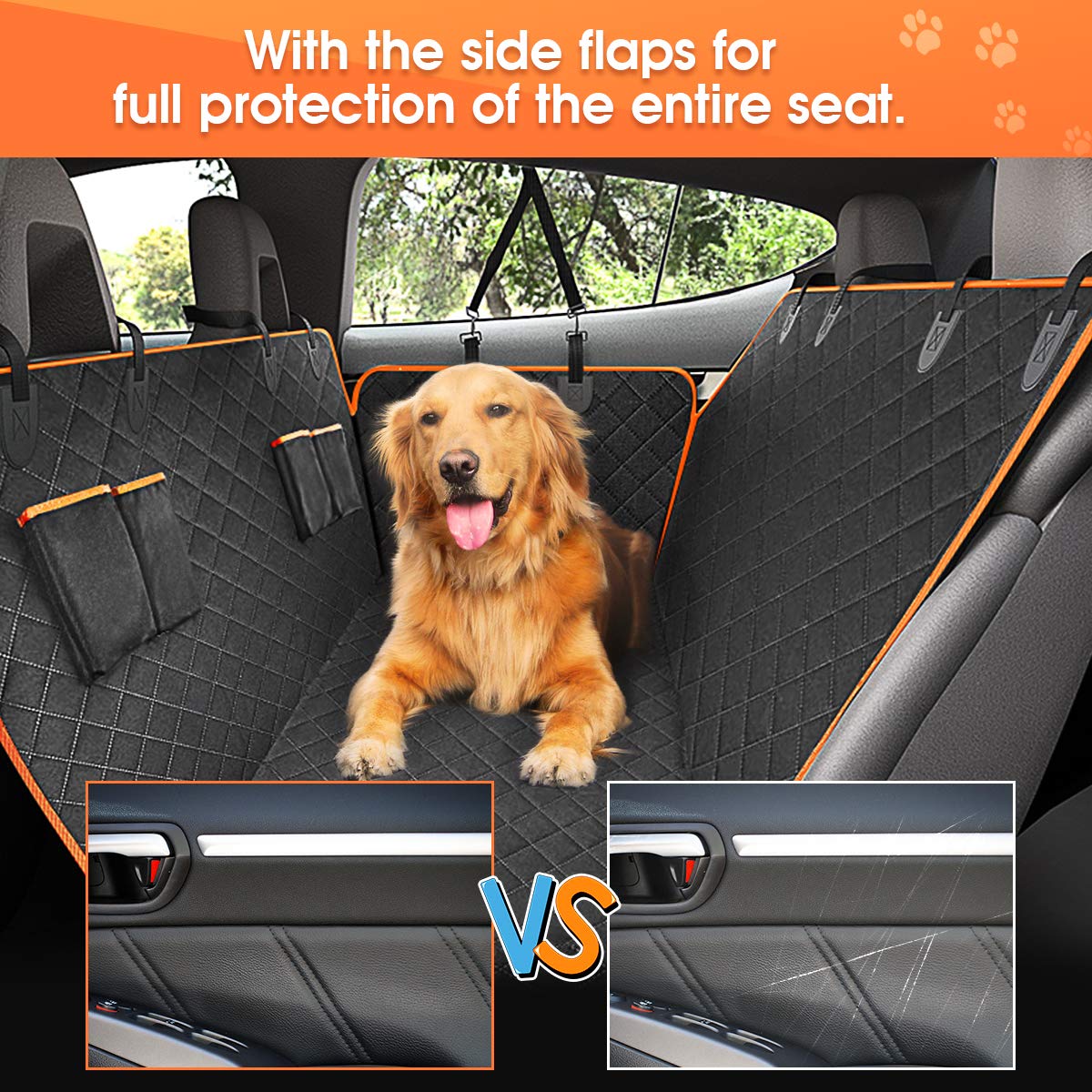 Chilino car seat cover anti-slip backing prevents sliding on drives