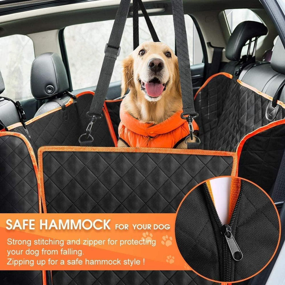 Chilino dog seat cover side flaps closed shields door edges against claws.