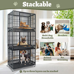 Chillbonmaykisin crate with double doors and open top for training