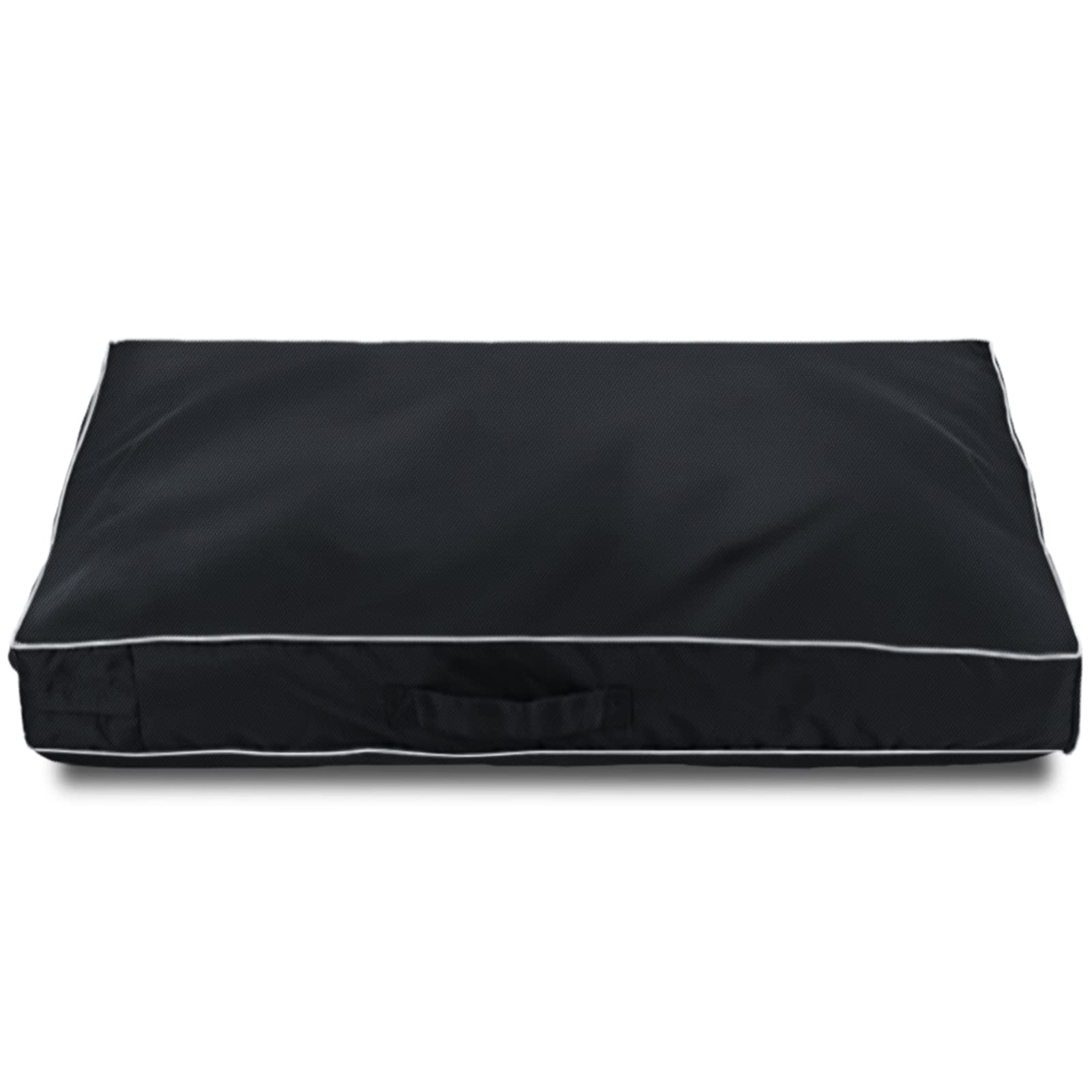 Chinchilla waterproof dog bed cover front view with sturdy zipper for easy replacement.