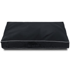 Chinchilla waterproof dog bed cover front view with sturdy zipper for easy replacement.