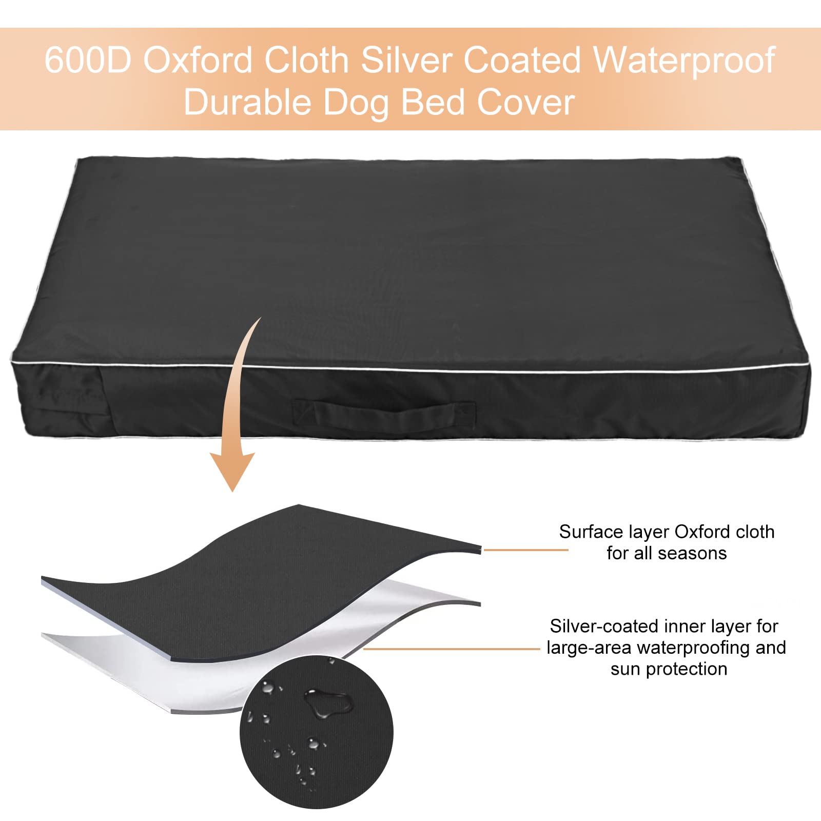Chinchilla waterproof bed cover zipper close-up shows durable zipper.