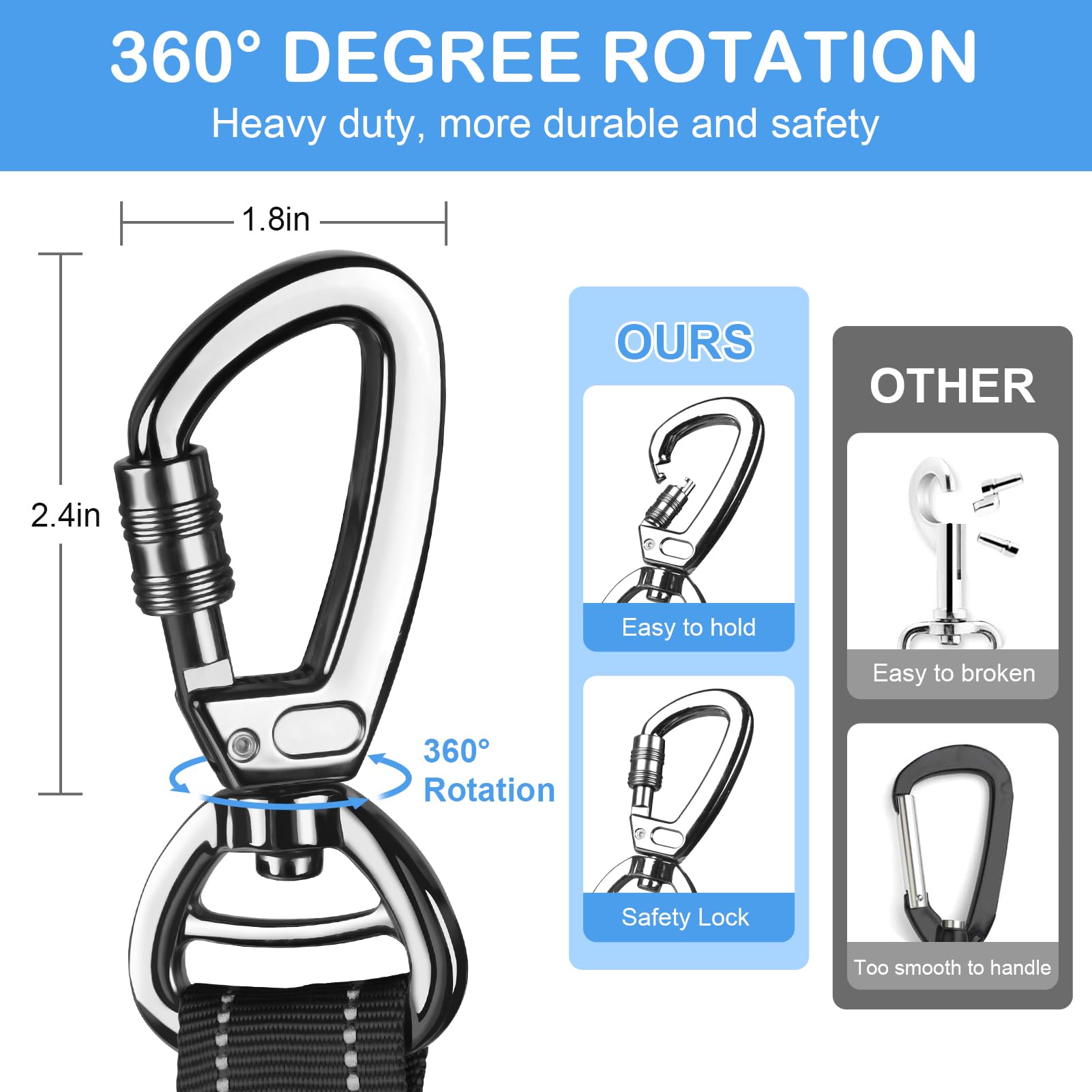Chioratree shock-absorbing-bungee leash cushions pulls during walks.