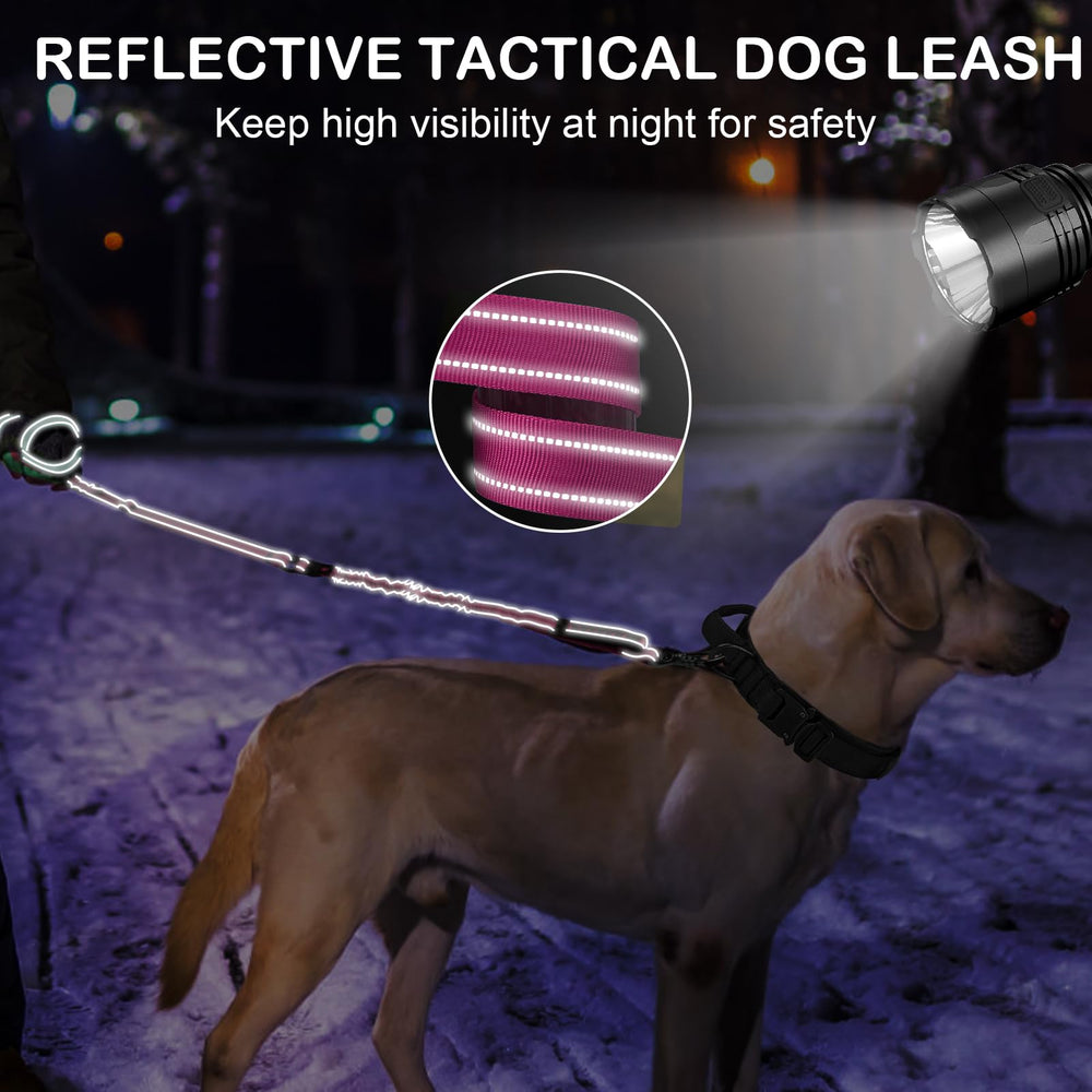 Chioratree heavy duty dog leash pink 360° rotating clasp prevents twisting