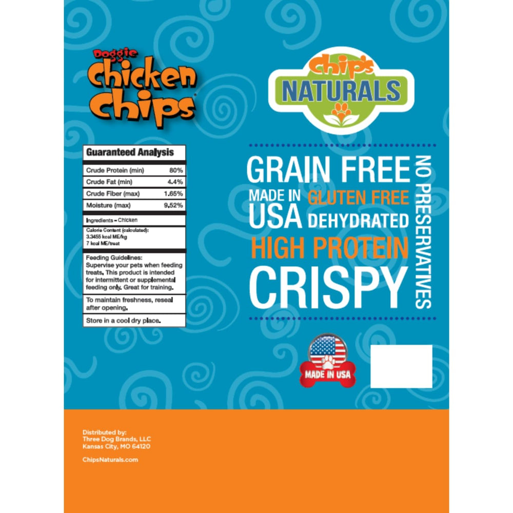 Chip's Naturals Doggie Chicken Chips crispy texture ideal for rewarding training sessions.