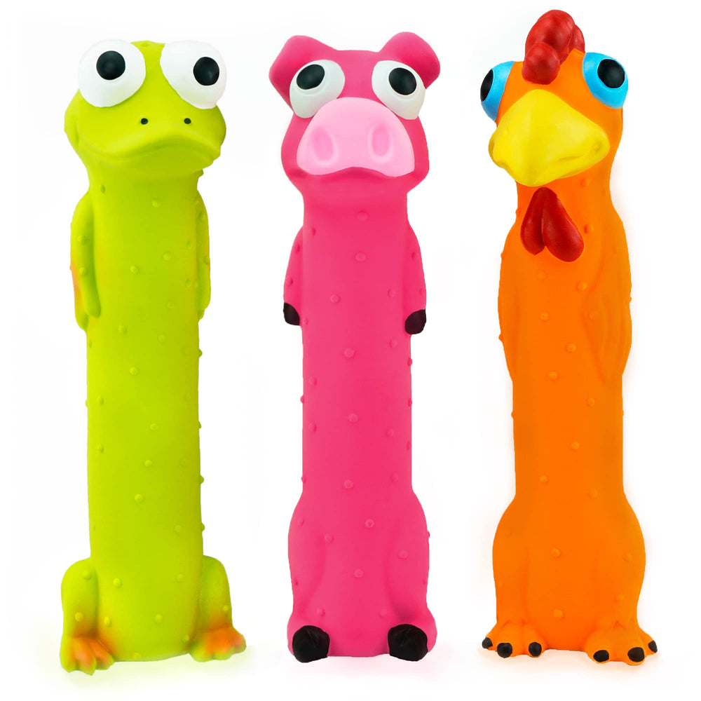 CHIWAVA gallina de cuerpo largo, juguete de látex para masticar y jugar.