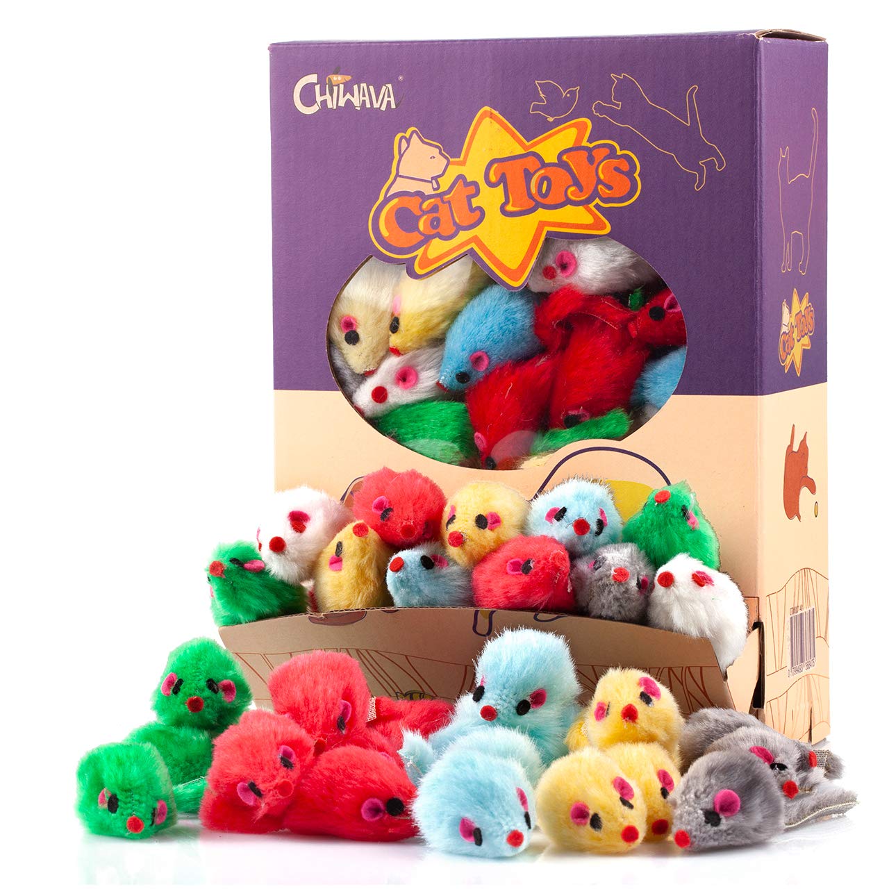 CHIWAVA ratón peludo marrón para juego interactivo con gatos