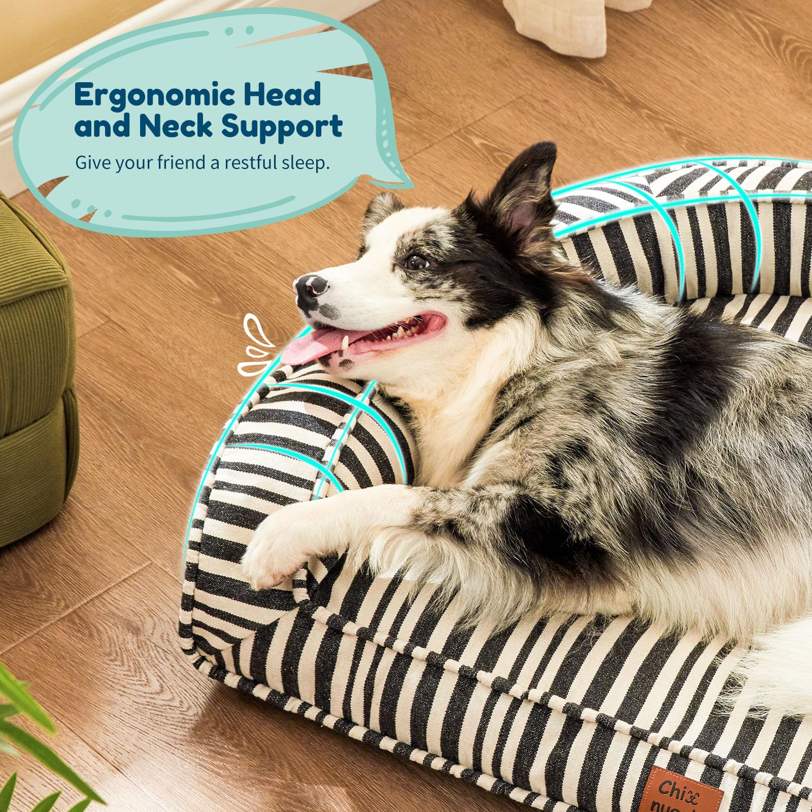 ChiXnuggle striped design blends with home décor while saving space in crates or RVs.