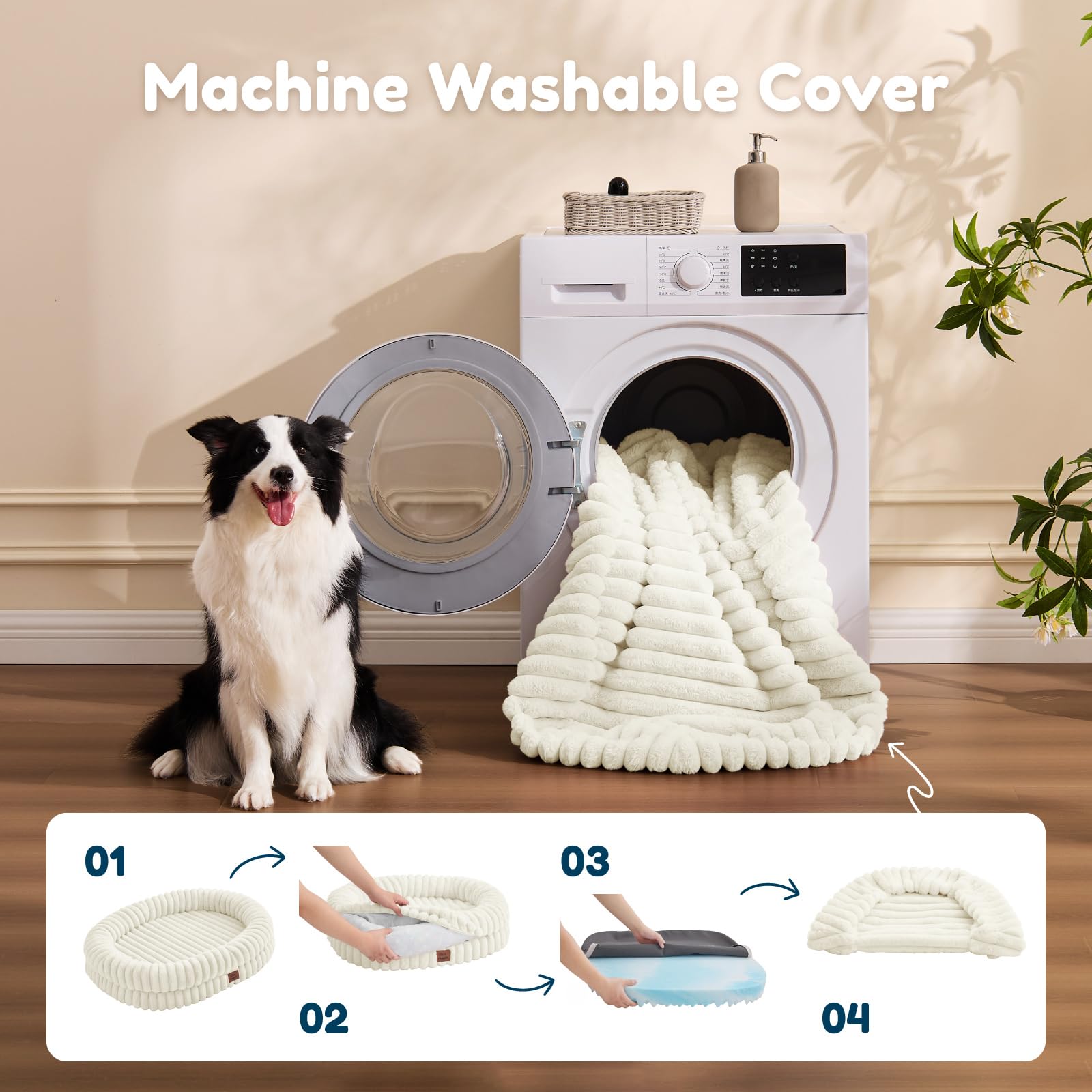 ChiXnuggle dog bed large cream color complements home decor