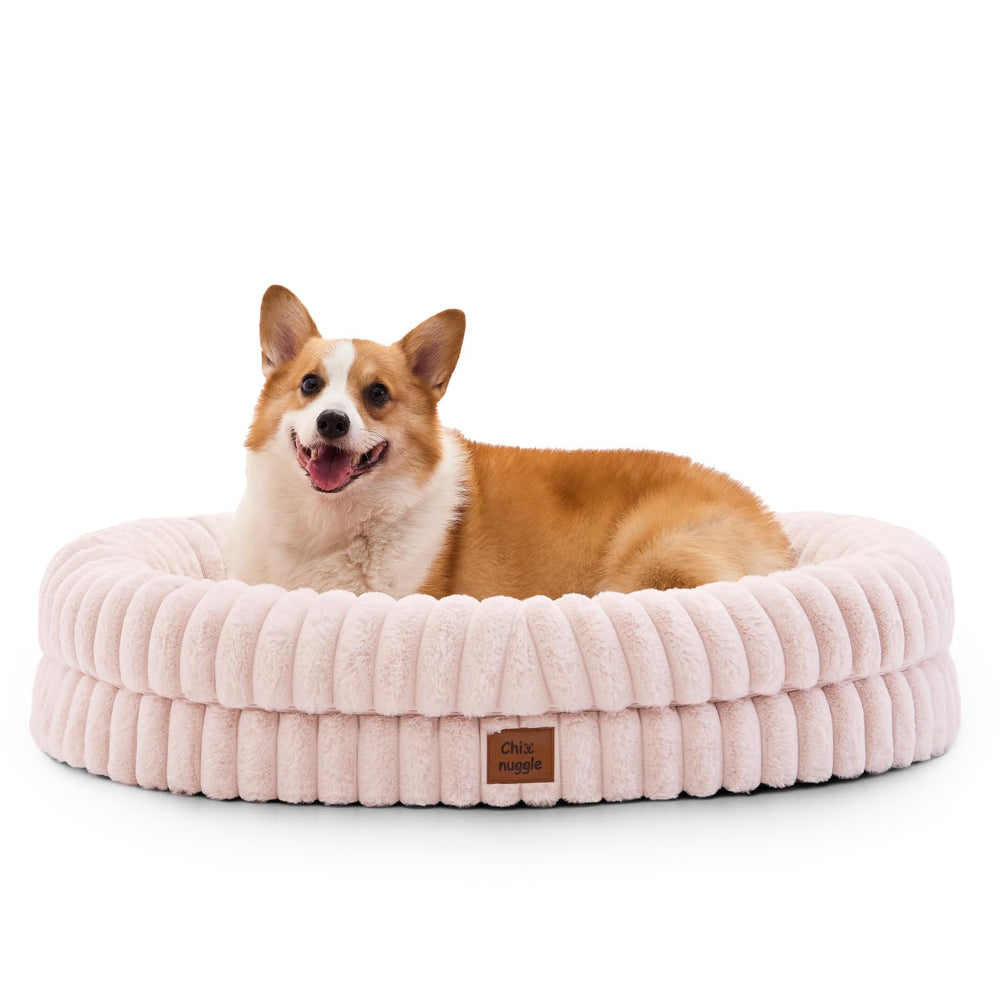 ChiXnuggle dog bed large pink compact storage view for easy transport
