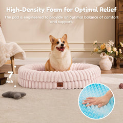 ChiXnuggle dog bed large pink foam close-up illustrating egg crate base supporting joints