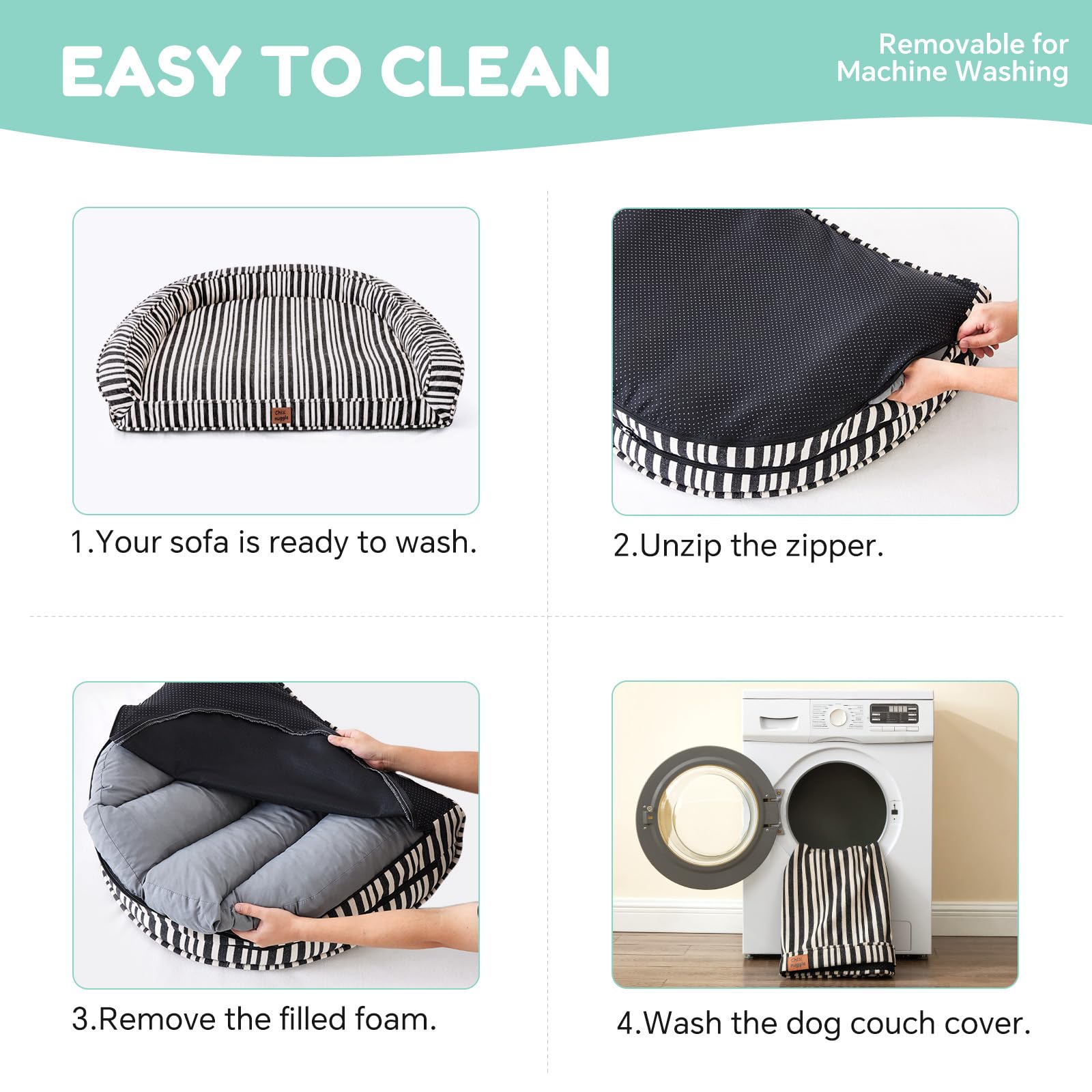 ChiXnuggle dog bed in a 36x27x7 inch footprint suits large breeds comfortably.