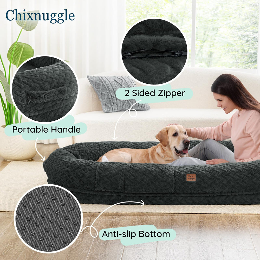 ChiXnuggle giant-size bed demonstrates spacious 72x40x10 lounging area