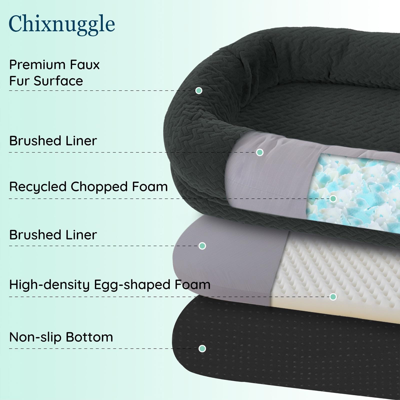 ChiXnuggle human-dog-bed strap-handle for easy portability and transport