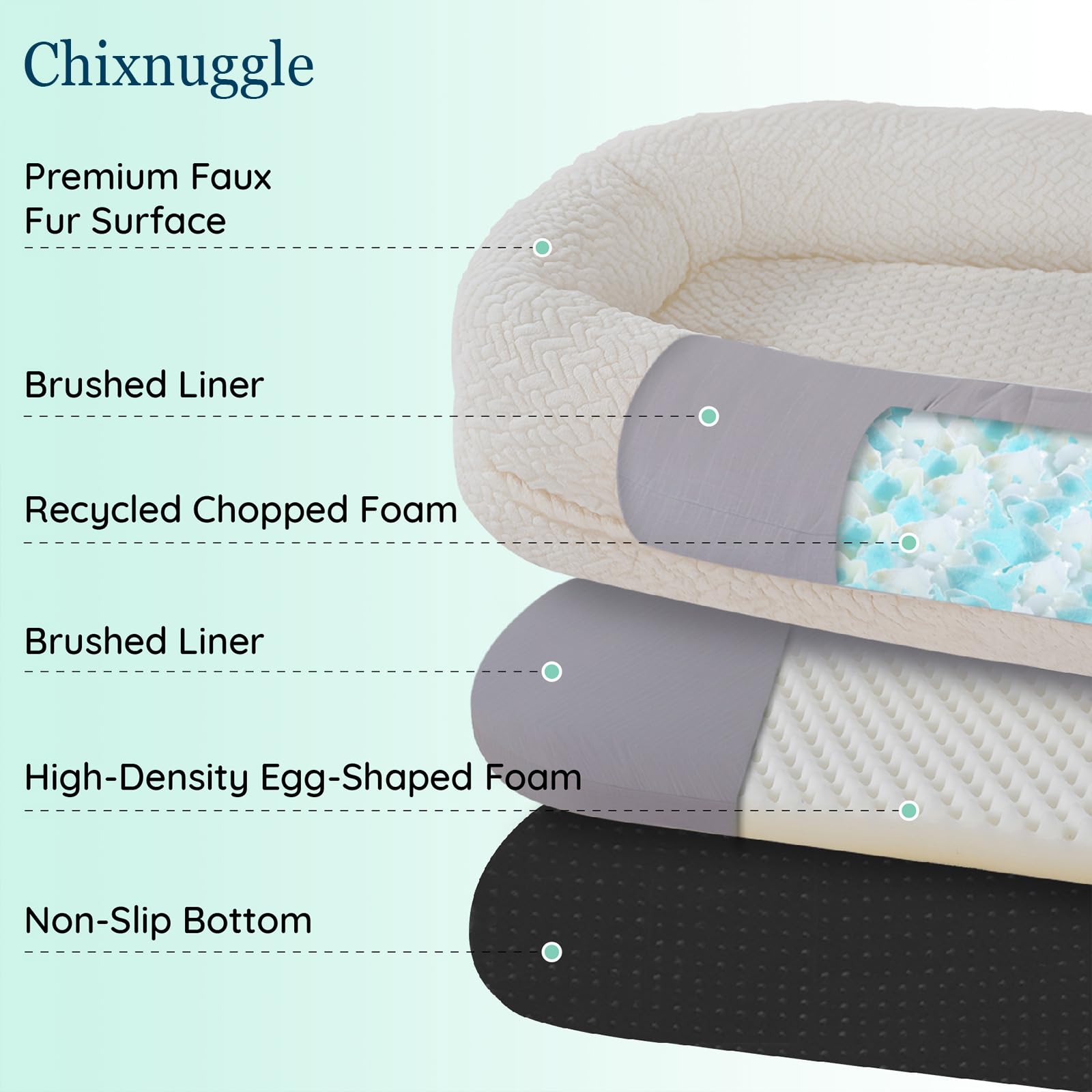 ChiXnuggle bed strap and pockets highlight easy transport and quick storage.
