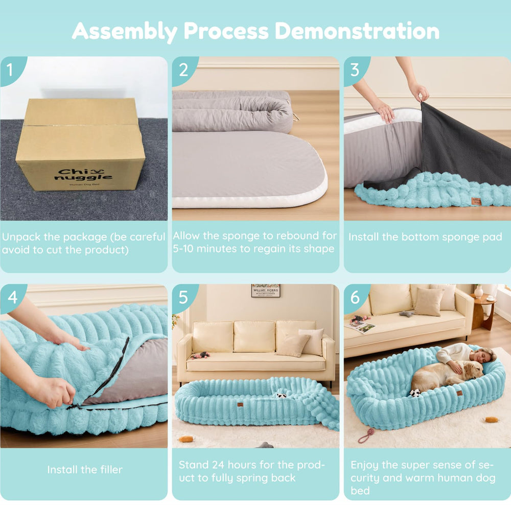 ChiXnuggle thick blue blanket adds extra warmth and texture for cocoon-like comfort.