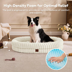 ChiXnuggle XL dog bed cream removable cover shows washable design
