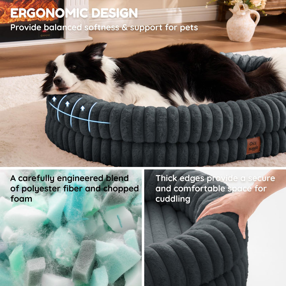 ChiXnuggle XL dog bed egg crate foam base enhances joint support and breathability.