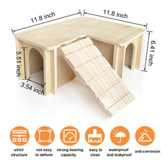Chngeary Guinea Pig Hideout easy-clean assembly — sturdy wood, quick disassembly.