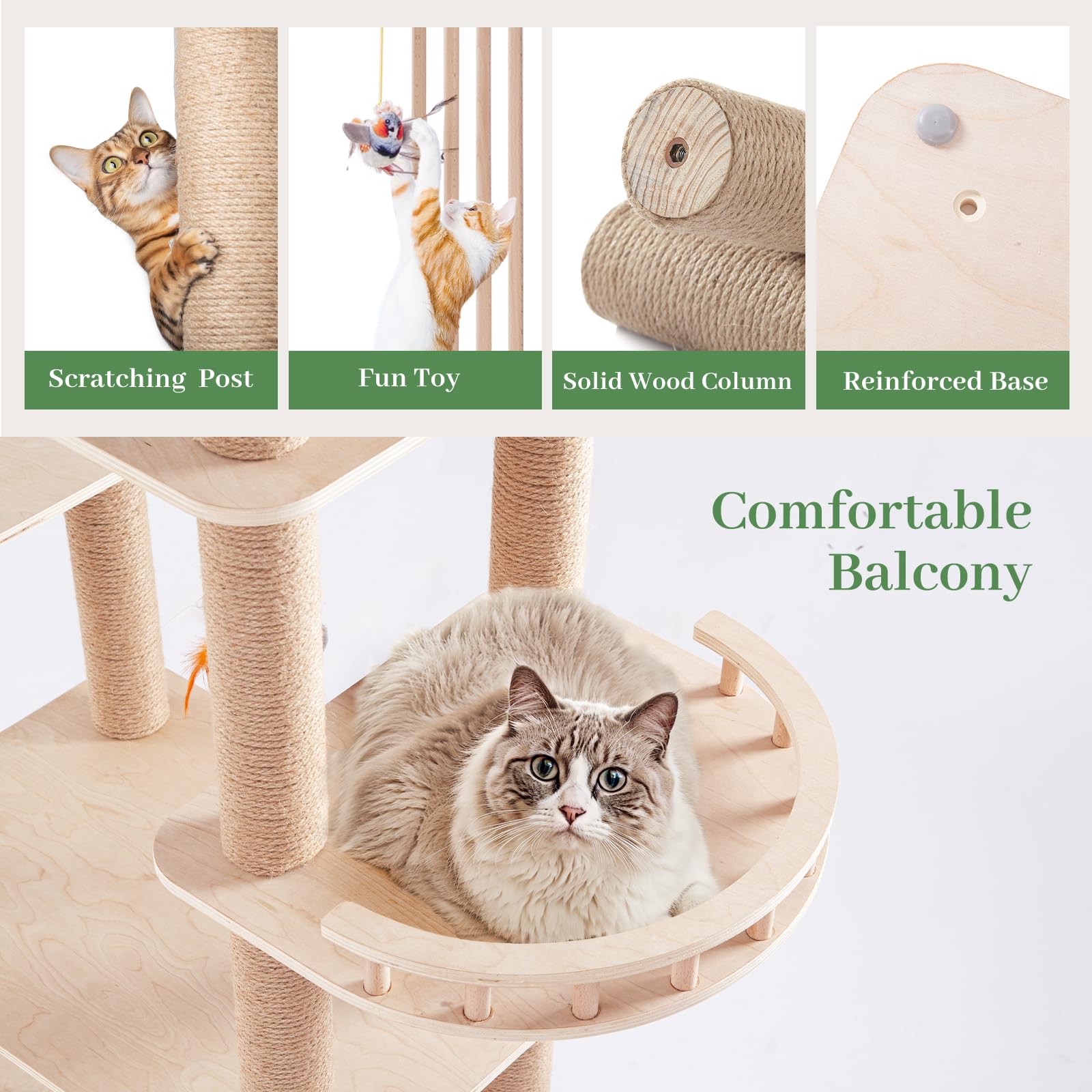 Choc chick scratching post aids exercise and feline flexibility.