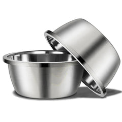 CHOEMORE stainless-steel large dog bowls, two-pack, ideal for feeding two pets