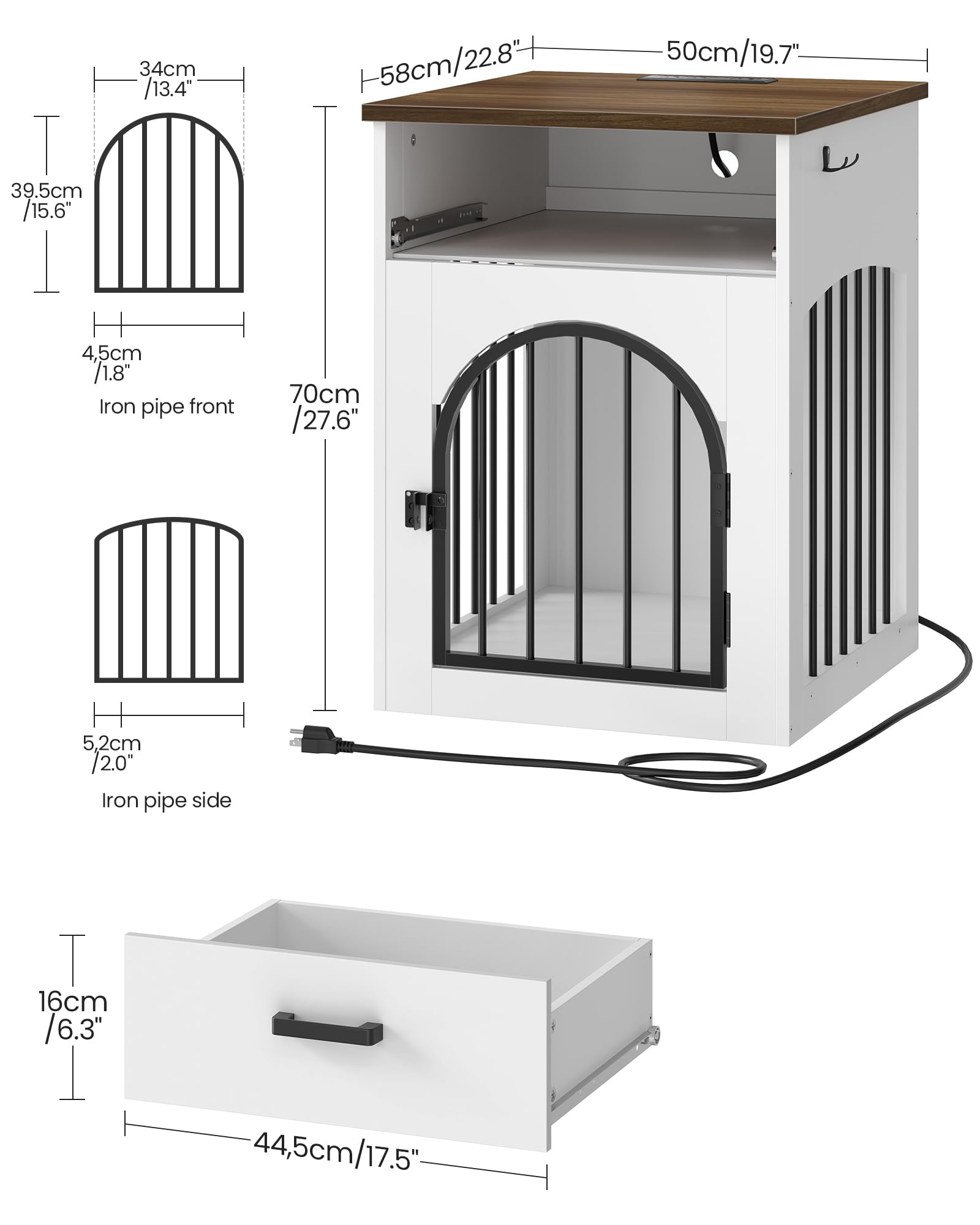 CHOEZON dog crate furniture end table with integrated pet space.