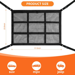 Choicons dog car barrier mesh detail shows sturdy, transparent HDPE mesh.