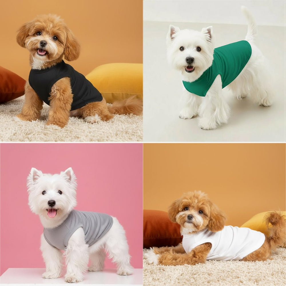 Chol&Vivi dog t-shirt pack shot highlights color variety for mix-and-match outfits.