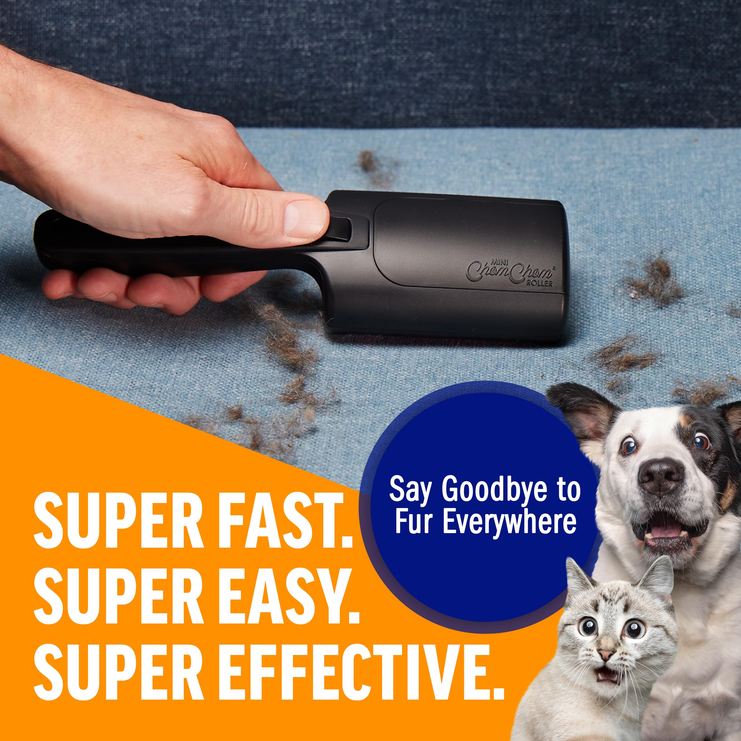 ChomChom Mini Roller demonstrates no-refill reusable lint removal.