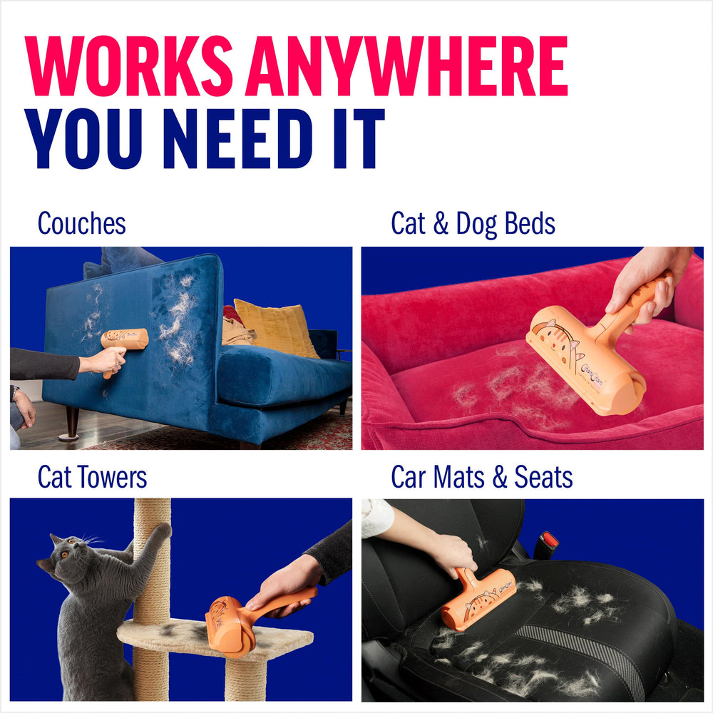 ChomChom Roller easy-clean action after picking up fur