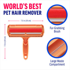 ChomChom Roller on furniture clears pet hair for a cleaner living space