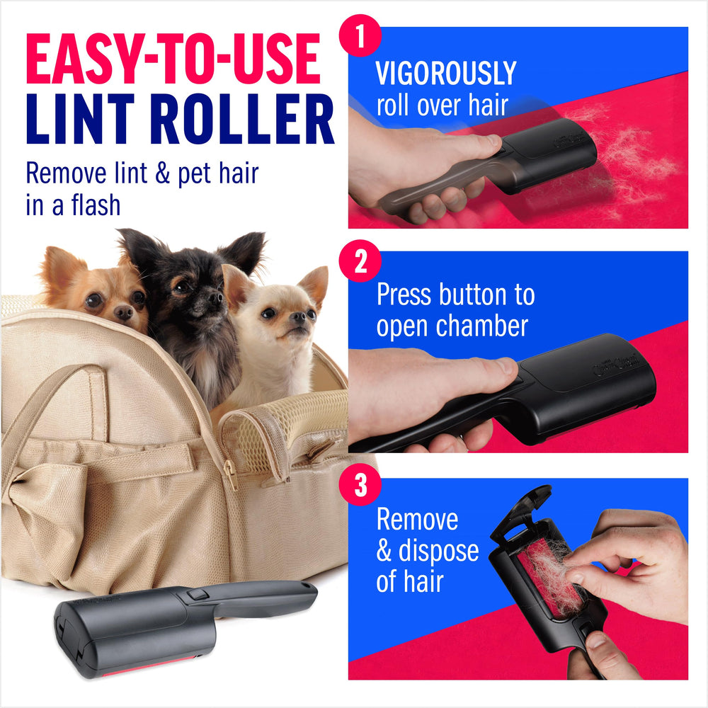ChomChom Roller tackles fur on car interiors during a quick cleanup.