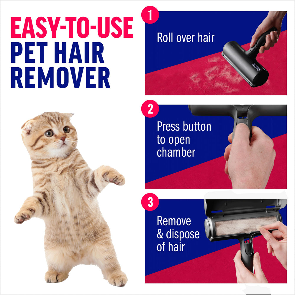 ChomChom Roller reusable design open receptacle shows mess-free disposal.