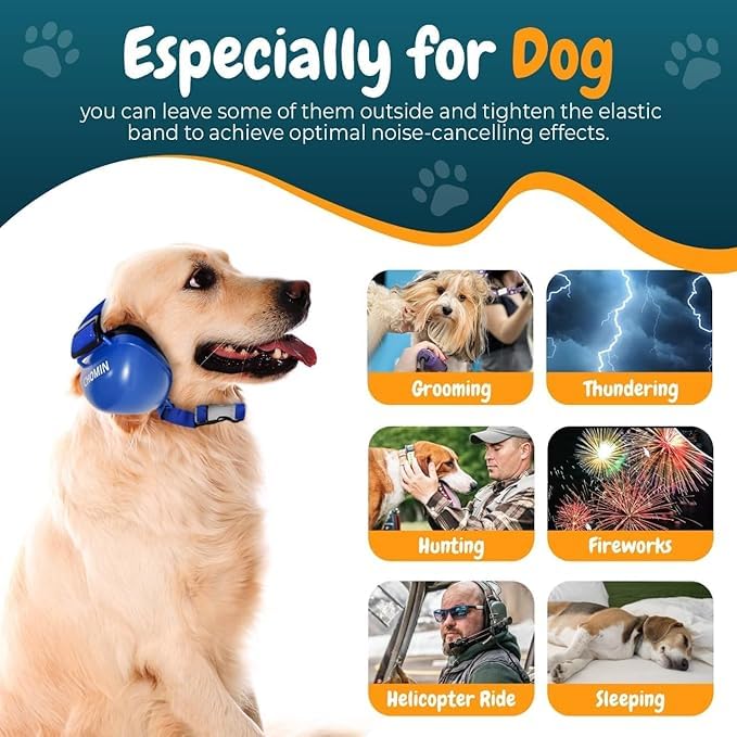 CHOMIN dog ear muffs pink color with cushioned cups for gentle comfort.