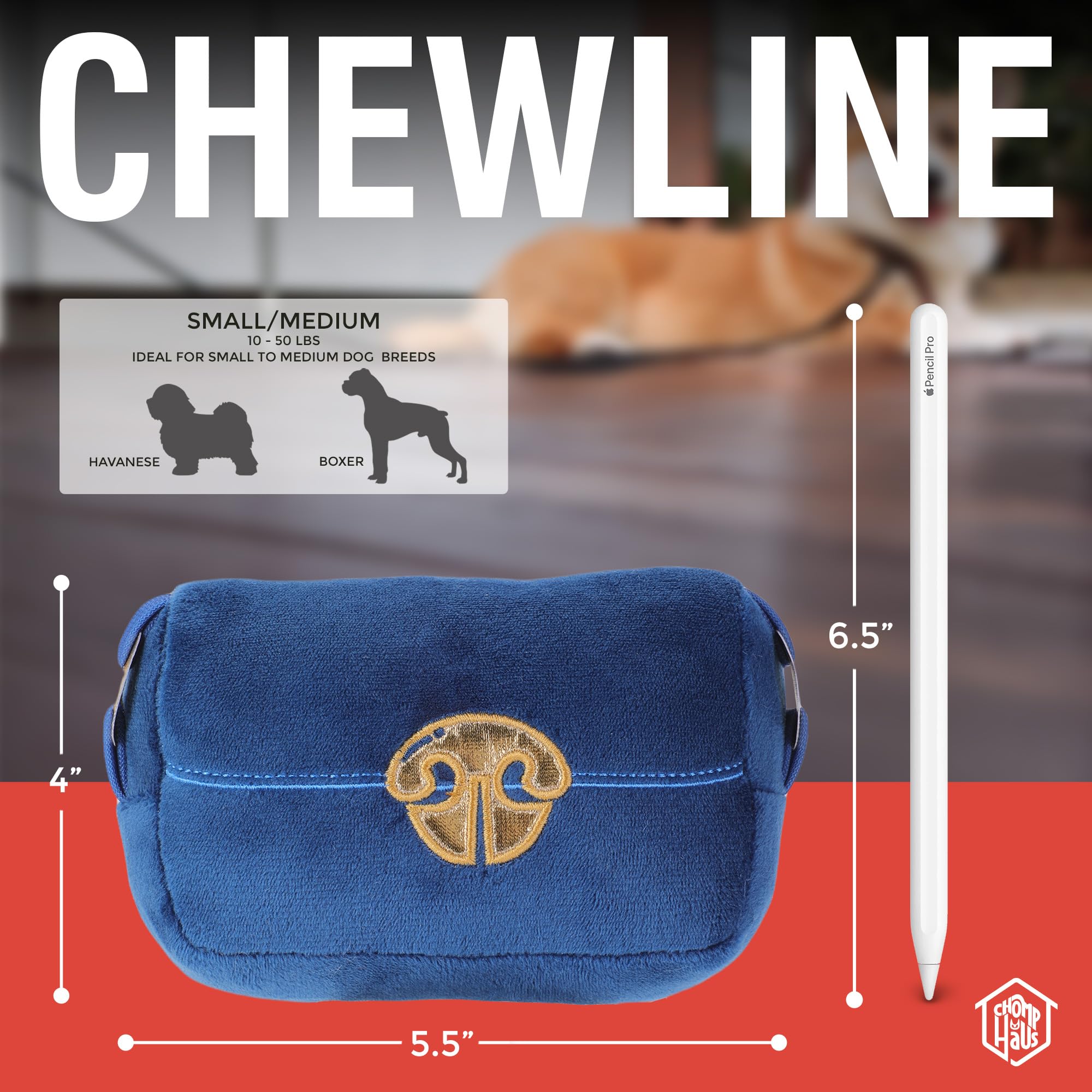 Chomp Haus Chewline lightweight toy ideal for travel-friendly play.