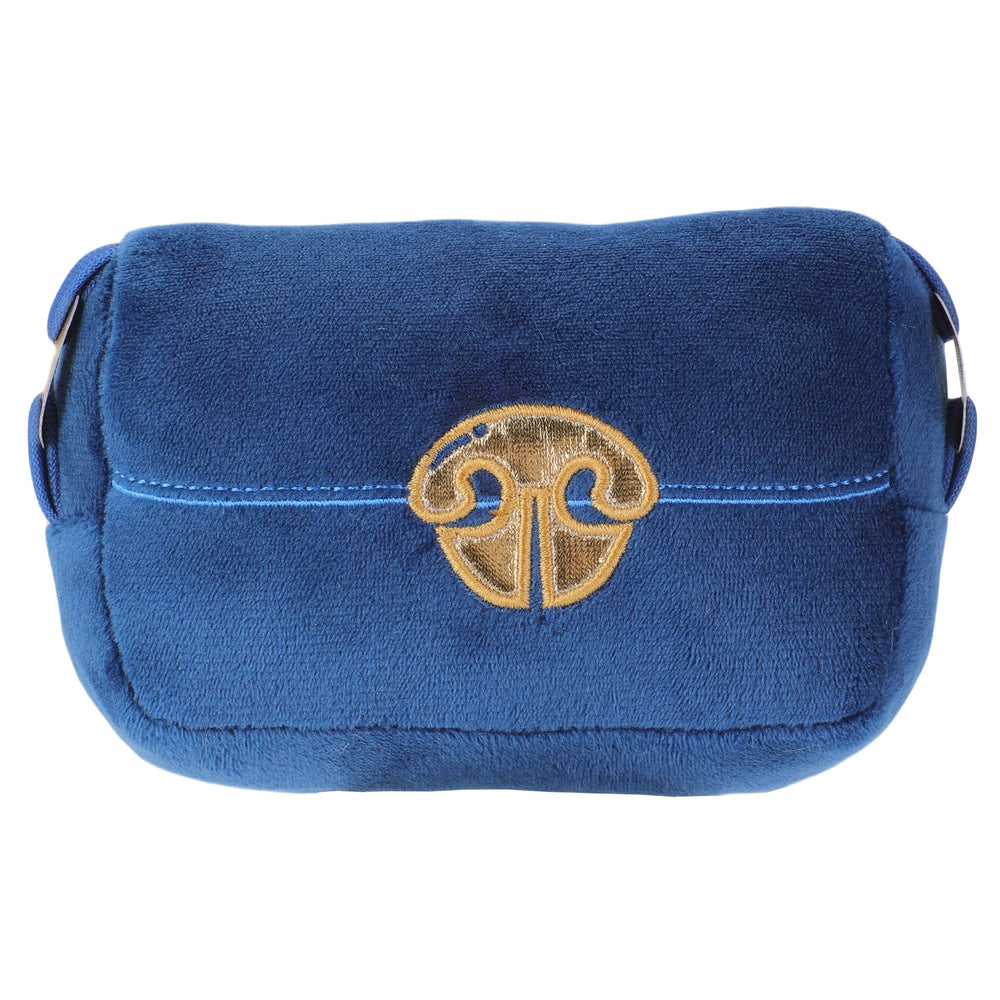 Chomp Haus Chewline plush toy blue purse—stylish play for small dogs.