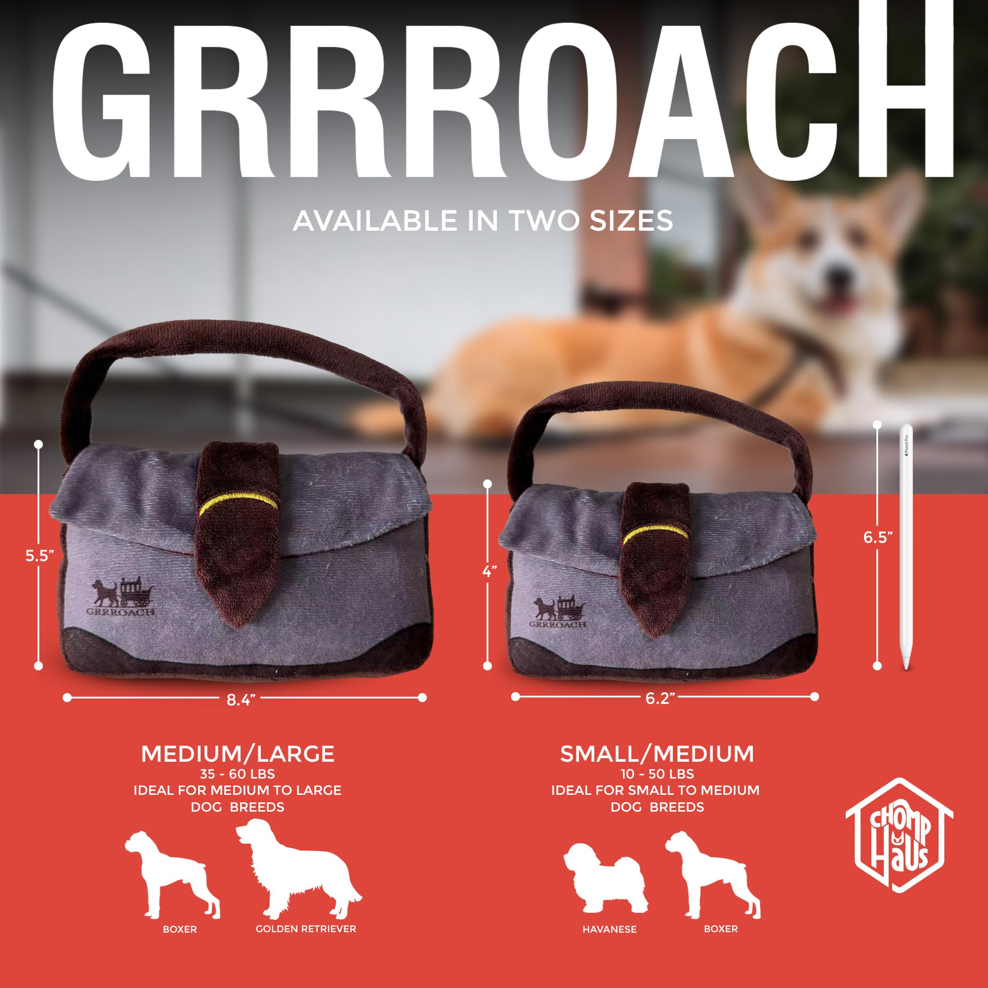 Chomp Haus Grrroach soft-texture closeup showcases premium fabric and embroidery.