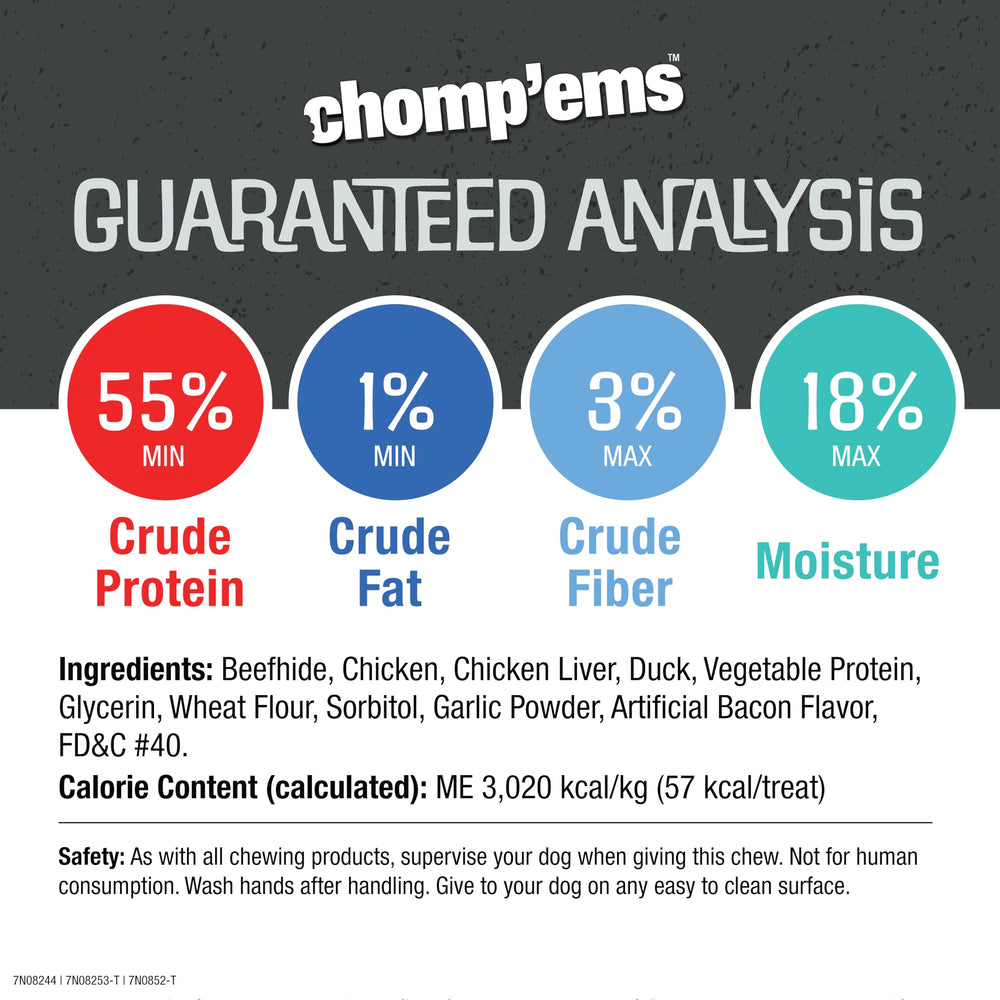 CHOMP EMS Five Flavor Kabobs bacon flavor twist provides savory chew with satisfying crunch.