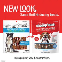 CHOMP EMS Five Flavor Kabobs duck breast wrap shows savory protein for active dogs.