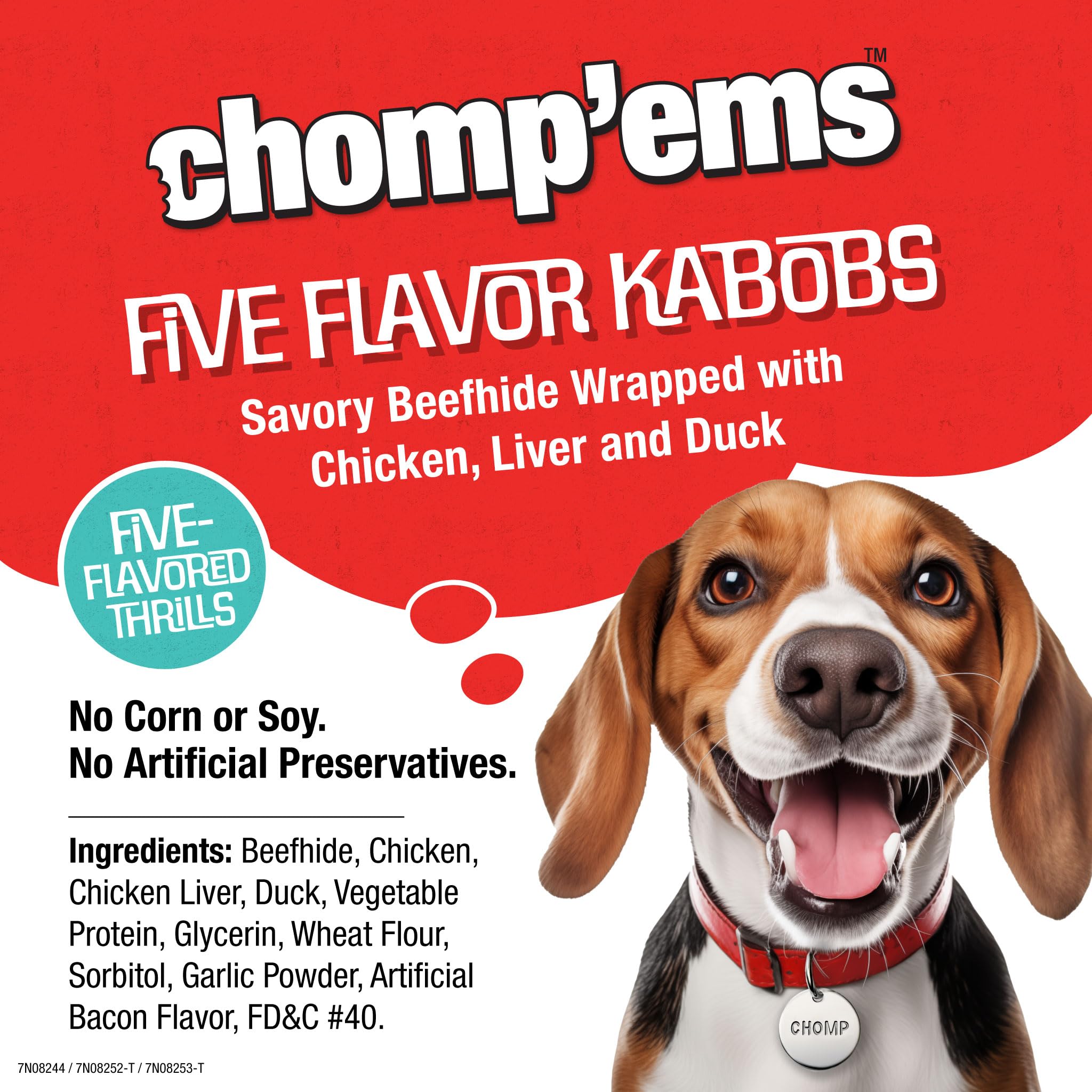 CHOMP EMS Five Flavor Kabobs natural flavor twist delivers multi-texture bites.