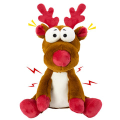 Chongqile Christmas squeaky dog toy close-up shows the squeaker for interactive play.