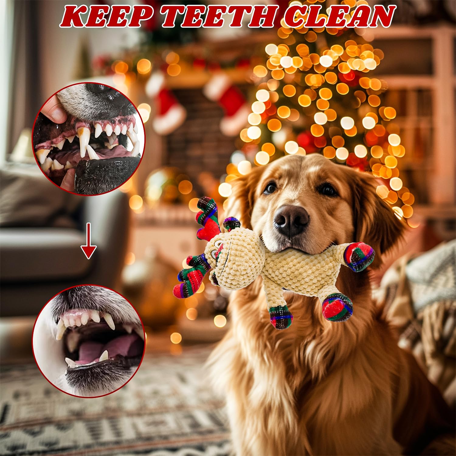 Chongqile plush dog toy highlighting soft materials for chewing.