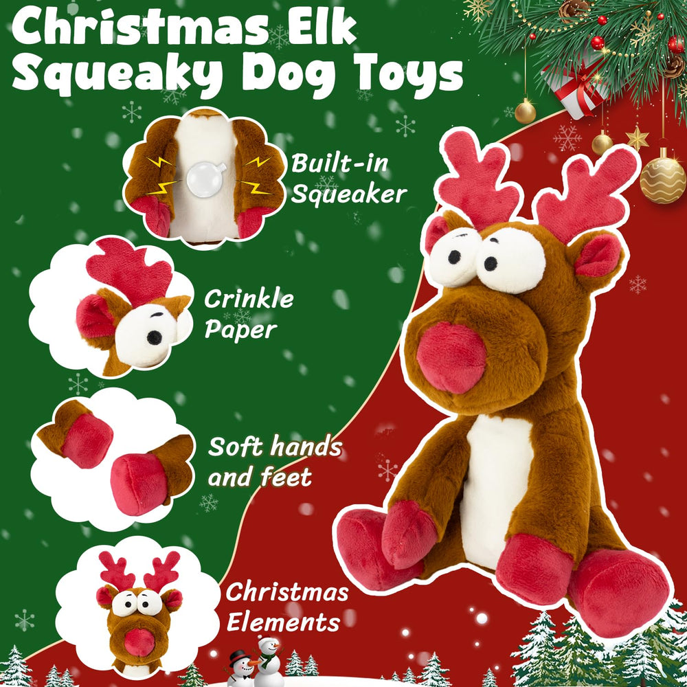 Chongqile plush reindeer toy in bright red enhances fetch and tug sessions.